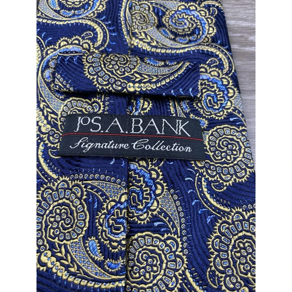Jos A Bank Men's Signature Collection Paisley Necktie Blue 4